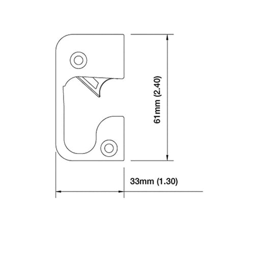 Strike Plate, RA6133, Auto-Release 1.30 x 2.40 - Oil-Rubbed Brass - Strike Plate, RA6133, Auto-Release 1.30 x 2.40 - Oil-Rubbed Brass