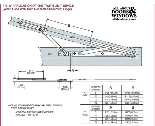 Limiting / Support bracket for casement window - Limiting / Support bracket for casement window