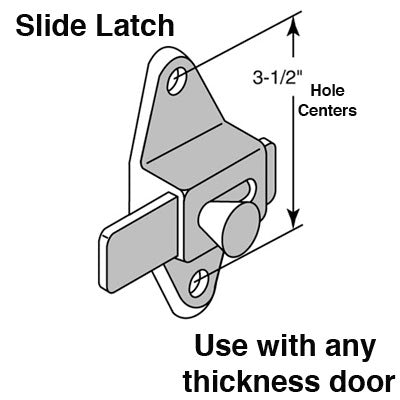 Chrome - 3-1/2 Inch Slide Latch - Chrome - 3-1/2 Inch Slide Latch