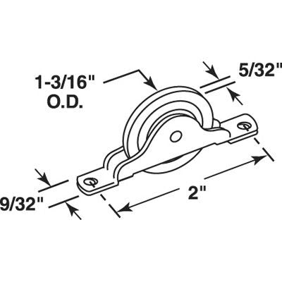 Rollers, Sliding Door, 1-3/16 inch O.D., NylonFor Thin Doors - Rollers, Sliding Door, 1-3/16 inch O.D., NylonFor Thin Doors