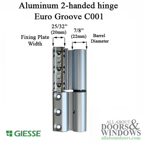 Giesse Euro Groove clamp hinge - C001 Profile - Giesse Euro Groove clamp hinge - C001 Profile