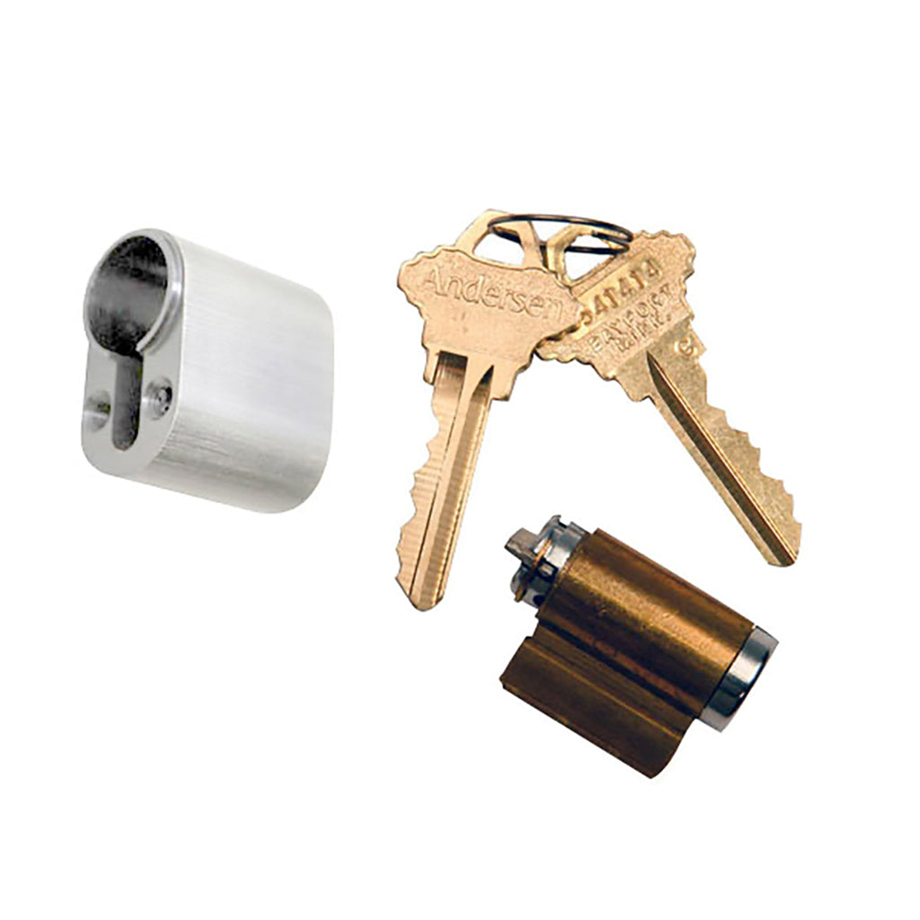 Andersen Keyed Cylinder with Housing Satin Nickel - Andersen Keyed Cylinder with Housing Satin Nickel