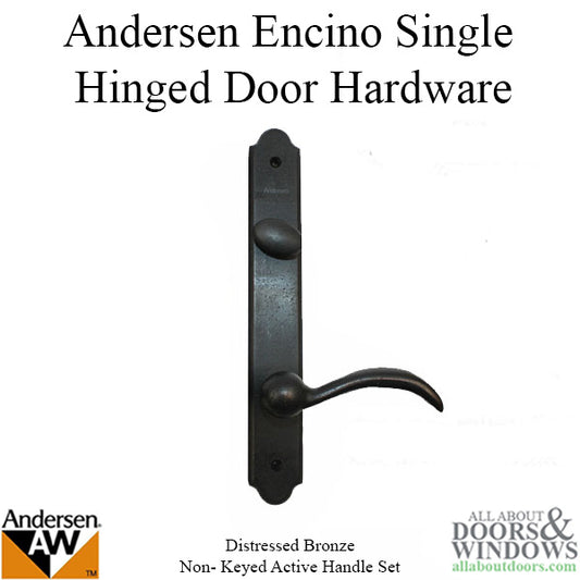 Hardware Kit, Single Door, Encino, Active Door - Distressed Bronze