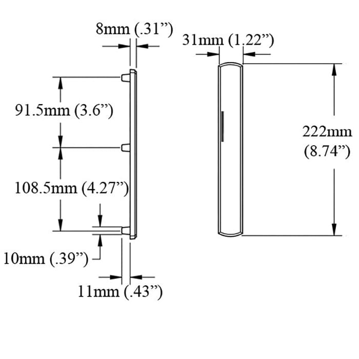 M216N Narrow Exterior Backplate, Oil Rubbed Brass, No Handle or Cylinder Holes - M216N Narrow Exterior Backplate, Oil Rubbed Brass, No Handle or Cylinder Holes