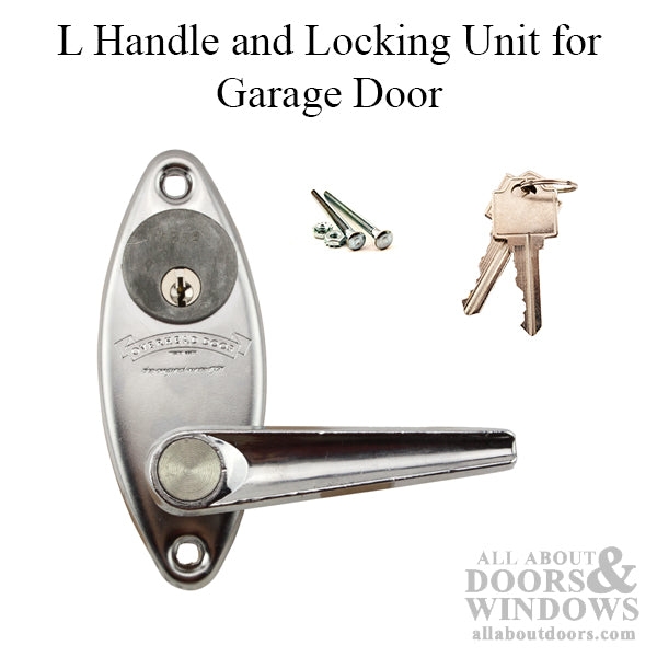 Overhead Door L Handle and Keyed Locking Unit for Garage Door - Chrome - Overhead Door L Handle and Keyed Locking Unit for Garage Door - Chrome