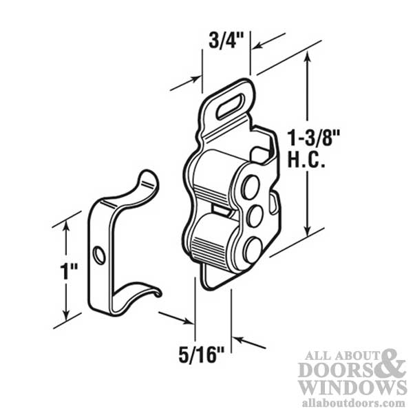 Double Pole Friction Catch with Nylon Roller for Closet or Conmpartment Doors - Double Pole Friction Catch with Nylon Roller for Closet or Conmpartment Doors