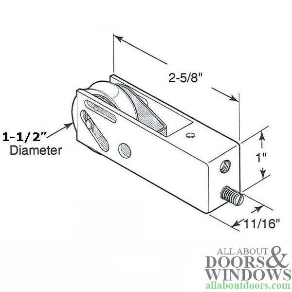 Sliding Patio Door Roller Assembly with Adjustable Housing 1.5 Inch Steel Wheel Diameter - Sliding Patio Door Roller Assembly with Adjustable Housing 1.5 Inch Steel Wheel Diameter