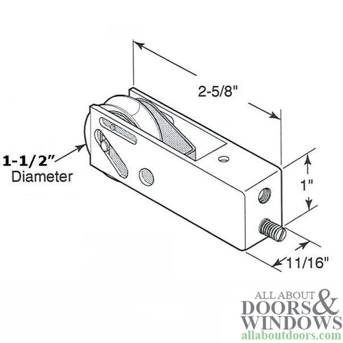Sliding Patio Door Roller Assembly with Adjustable Housing 1.5 Inch Steel Wheel Diameter - Sliding Patio Door Roller Assembly with Adjustable Housing 1.5 Inch Steel Wheel Diameter