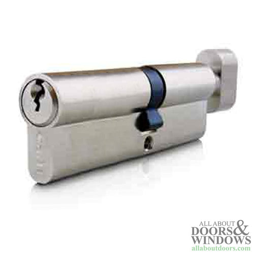 Euro Profile Cylinder, Nickel, 360 degree, Offset 40mm Interior, 60mm Exterior, ER2D Key type - Euro Profile Cylinder, Nickel, 360 degree, Offset 40mm Interior, 60mm Exterior, ER2D Key type