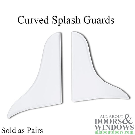 Curved Splash Guard, 1 Pair (Left & Right), White