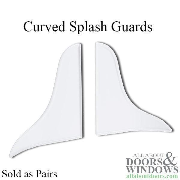 Curved Splash Guard, 1 Pair (Left & Right), White - Curved Splash Guard, 1 Pair (Left & Right), White