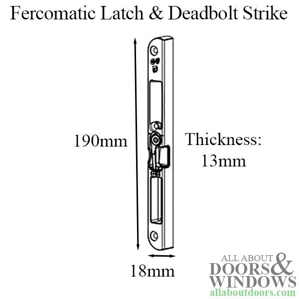 Fercomatic Latch & Deadbolt Strike, profile notching, Curved Ends, Right - Fercomatic Latch & Deadbolt Strike, profile notching, Curved Ends, Right