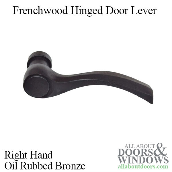 HANDLE, Frenchwood Hinged, New Style - Right HAND - Oil Rubbed bronze - HANDLE, Frenchwood Hinged, New Style - Right HAND - Oil Rubbed bronze