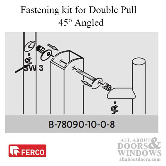 G-U Ferco Fastening kit for 45° angled double pull bars - Stainless Steel