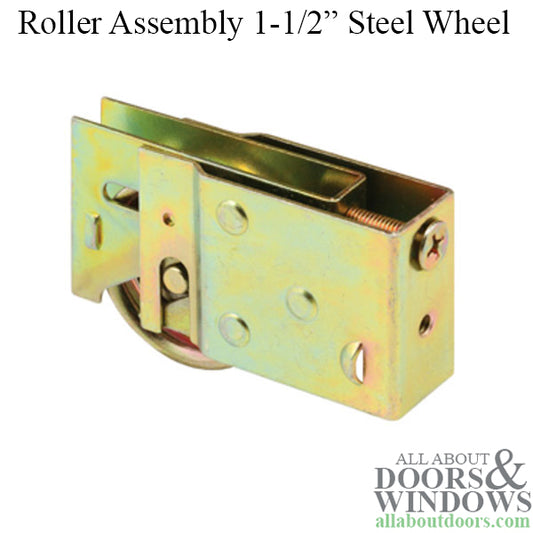 Sliding Door Roller With 1.5 Inch Steel Ball Bearing Wheel Adjustable Steel Housing