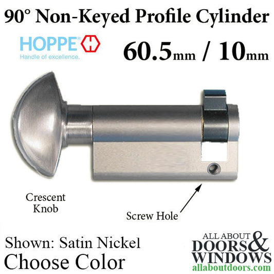 60.5/10 Hoppe Inactive 90° Non-Logo Cylinder - Satin Nickel