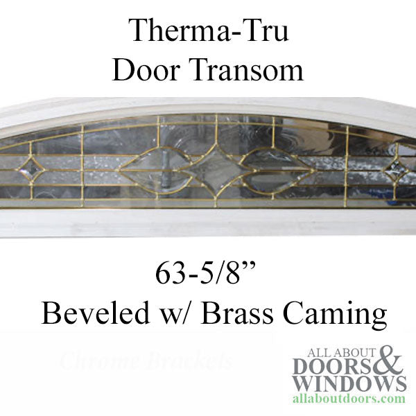 Door Transom Unit Size:  63-5/8 x 13-5/8   Leaded Glass - Brass Caming - Door Transom Unit Size:  63-5/8 x 13-5/8   Leaded Glass - Brass Caming