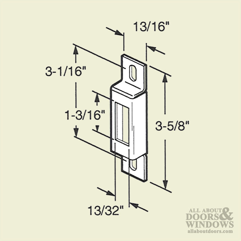 3-5/8 Inch Surface Mount Strike / Keeper - Aluminum - 3-5/8 Inch Surface Mount Strike / Keeper - Aluminum