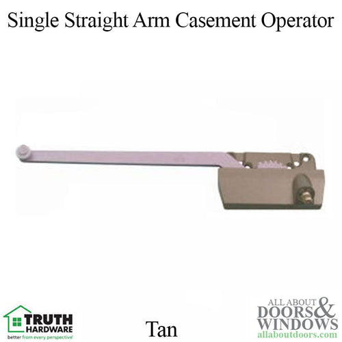 Truth 9-1/2  Single Arm Operator, Casement, Straight Arm Left Hand - Tan - Truth 9-1/2  Single Arm Operator, Casement, Straight Arm Left Hand - Tan