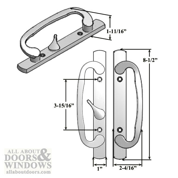 Legacy Glass Sliding Door Handle Set, Keyed with Offset Thumbturn, Schlage Keyway, Choose Color - Legacy Glass Sliding Door Handle Set, Keyed with Offset Thumbturn, Schlage Keyway, Choose Color