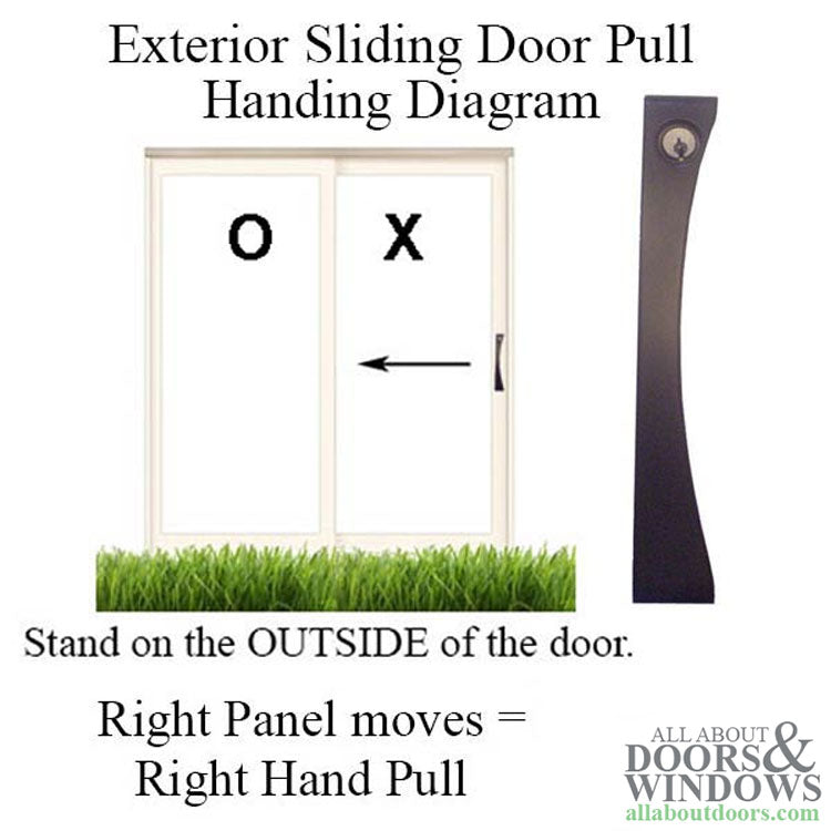 Pella OX sliding wood patio door handleset trim, Right Active - Pella OX sliding wood patio door handleset trim, Right Active