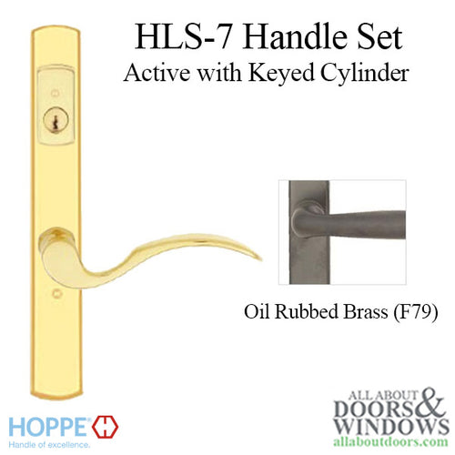 HOPPE HLS7 Handle Set with Munchen Lever Keyed Active Oil Rubbed Brass - HOPPE HLS7 Handle Set with Munchen Lever Keyed Active Oil Rubbed Brass