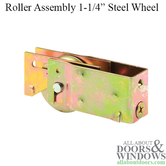 Plain Back Housing Door Roller For Sliding Glass Patio Doors 1.25 Inch Single Steel Wheel Door Roller