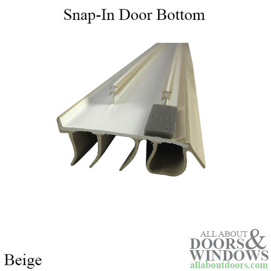 34-9/16" Door Bottom, Drive-In sweep with 2 barbs for Kerf application - Beige