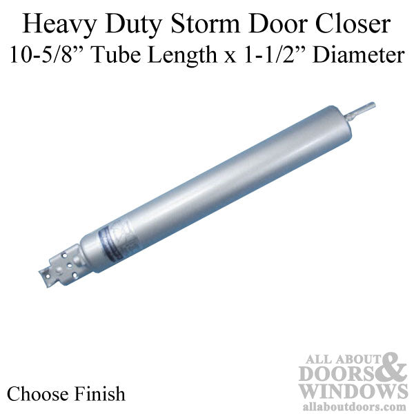 Storm Door Closer, Heavy Duty, 1-1/2 x 10-5/8 Tension Bar - Aluminum - Storm Door Closer, Heavy Duty, 1-1/2 x 10-5/8 Tension Bar - Aluminum