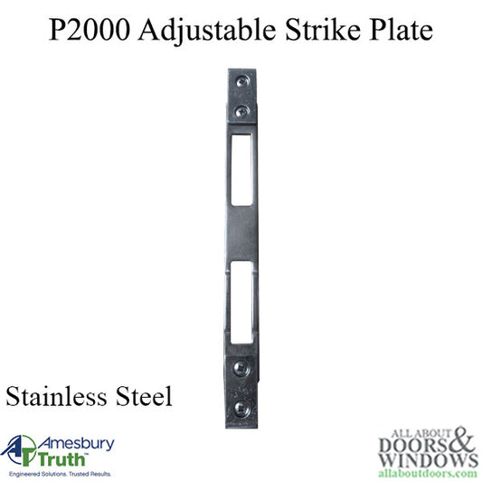 P2000 Adjustable Raised Strike Plate .83" x 9.69" x .39" height - Stainless Steel