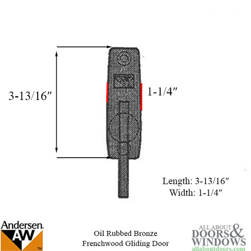 Andersen Frenchwood Gliding Door - Thumb Latch - Whitmore - Oil Rubbed Bronze - Andersen Frenchwood Gliding Door - Thumb Latch - Whitmore - Oil Rubbed Bronze