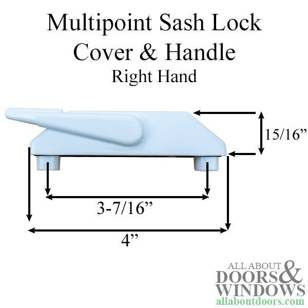 Blemished Multi-Point Sash Lock Cover and Handle, Right Hand - Beige - Blemished Multi-Point Sash Lock Cover and Handle, Right Hand - Beige