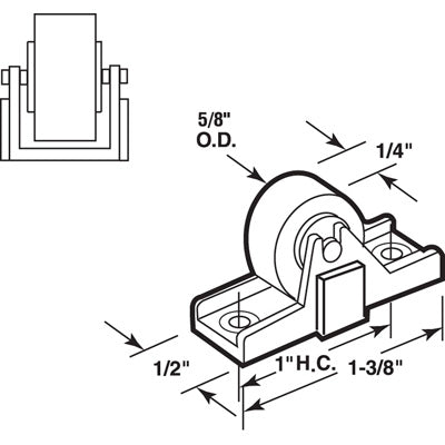 Roller Assembly (Flat) - Sliding Windows, Nylon / Steel - Roller Assembly (Flat) - Sliding Windows, Nylon / Steel