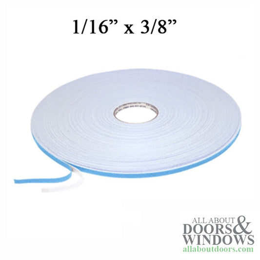 Double Face Glazing Tape 1/16" x 3/8" 200 ft Roll - White