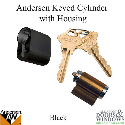 Andersen Keyed Lock Cylinder with Housing FWH - Black