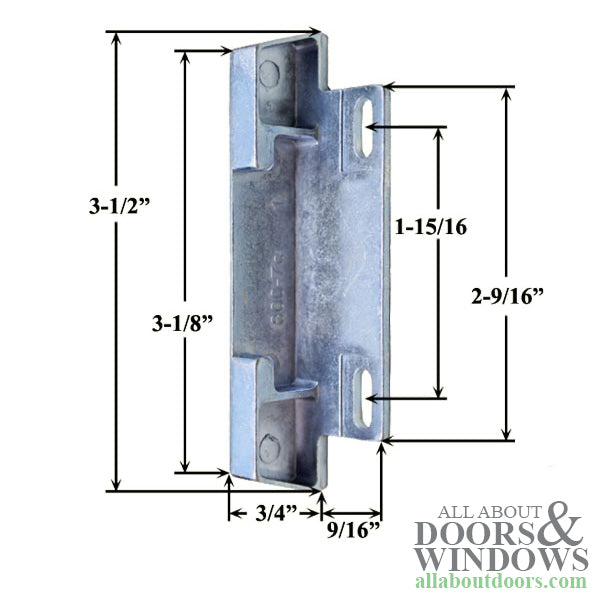 Replacement Strike for Surface Mount Patio Door Handle - Choose Color - Replacement Strike for Surface Mount Patio Door Handle - Choose Color