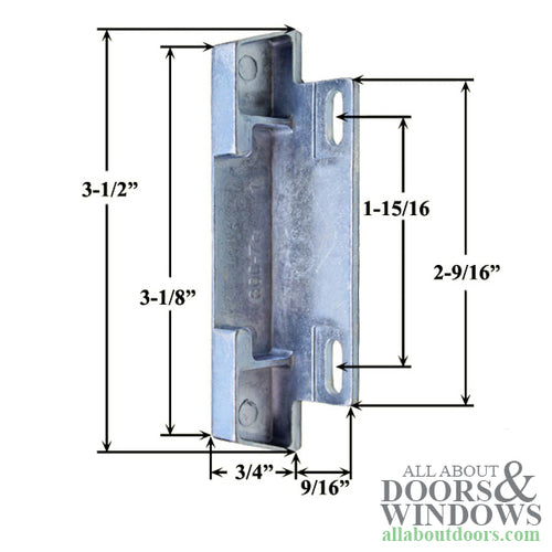 Replacement Strike for Surface Mount Patio Door Handle - Choose Color - Replacement Strike for Surface Mount Patio Door Handle - Choose Color