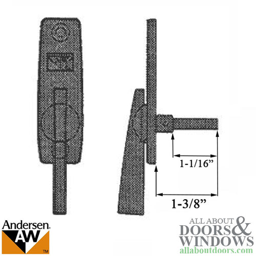 Andersen Window - Frenchwood Gliding Door Hardware, Newbury Thumb Latch/Inside Lock - Brushed/Satin Nickel - Andersen Window - Frenchwood Gliding Door Hardware, Newbury Thumb Latch/Inside Lock - Brushed/Satin Nickel