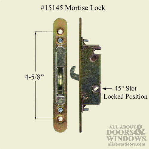 Keyed Patio Door Handle Set with Mortise Lock and Keeper 3-15/16