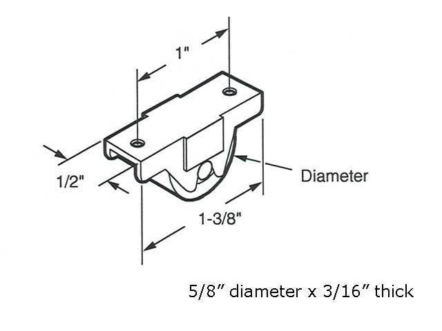Roller Assembly (Flat) - Sliding Windows, Nylon / Steel - Roller Assembly (Flat) - Sliding Windows, Nylon / Steel