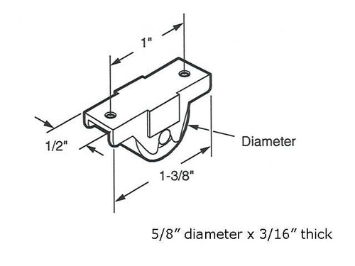 Roller Assembly (Flat) - Sliding Windows, Nylon / Steel - Roller Assembly (Flat) - Sliding Windows, Nylon / Steel