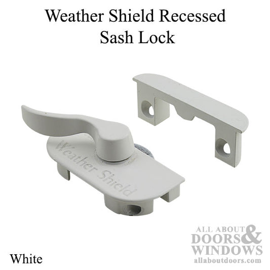 Weather Shield Recessed Sash Lock, 1-3/4" - White