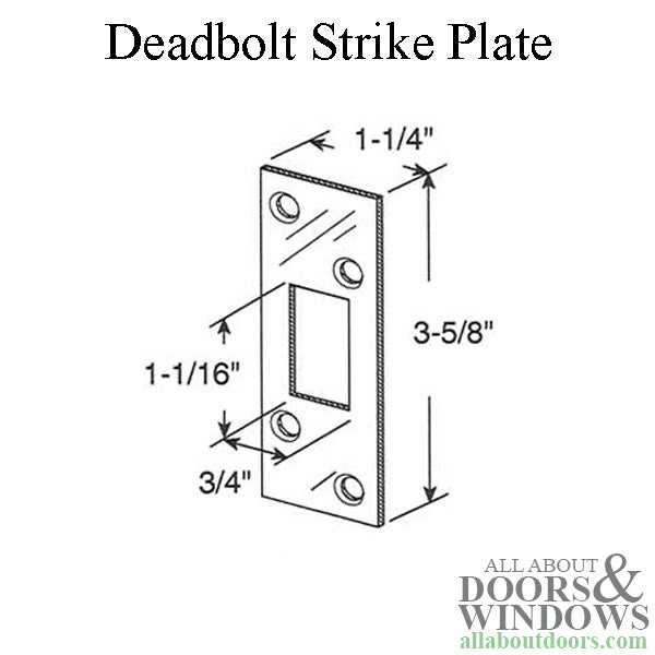 High Security Deadbolt Strike Plate, 3-5/8