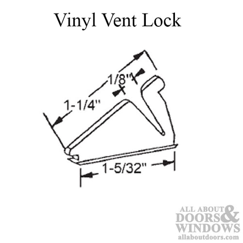 Vent Lock For Double Hung Windows and Single Hung Windows 1.25 Inch Vinyl Lock - Vent Lock For Double Hung Windows and Single Hung Windows 1.25 Inch Vinyl Lock