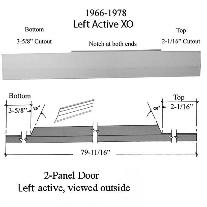Interlock Weatherstrip, 2 or 3 Panel, LH, Stationary Panel - Interlock Weatherstrip, 2 or 3 Panel, LH, Stationary Panel