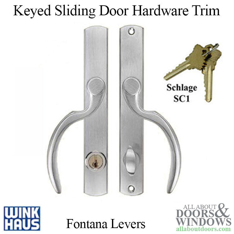 Fontana Keyed Entry, Sliding Door Hardware Trim - Fontana Keyed Entry, Sliding Door Hardware Trim