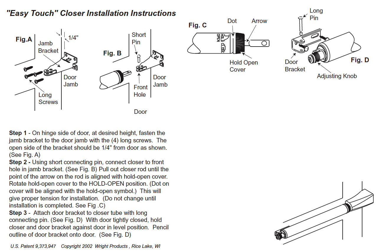 Easy Touch Pneumatic Storm Door Closer - Easy Touch Pneumatic Storm Door Closer