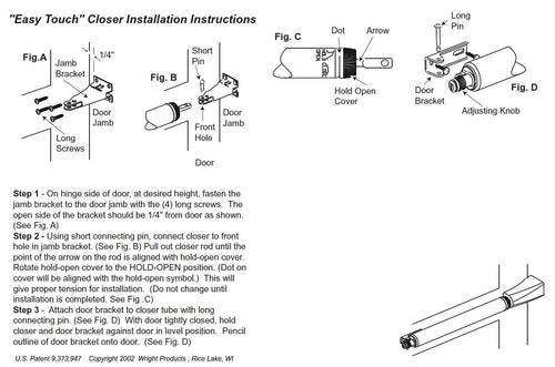 Easy Touch Pneumatic Storm Door Closer - Easy Touch Pneumatic Storm Door Closer