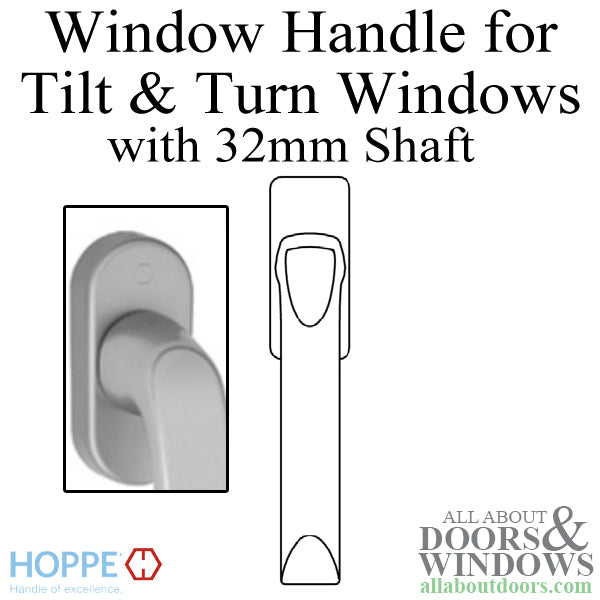 London Non-Locking Handle for Tilt & Turn Windows - Made of Aluminum - Titan - London Non-Locking Handle for Tilt & Turn Windows - Made of Aluminum - Titan