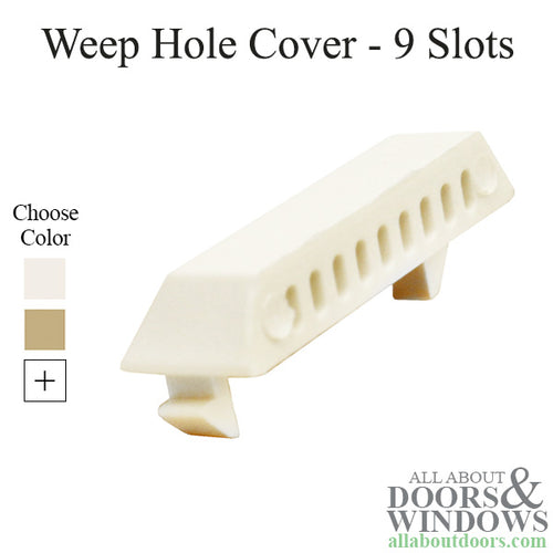 Weep Hole Cover, No Flap, Snap in with  9 drain slots - Choose Color - Weep Hole Cover, No Flap, Snap in with  9 drain slots - Choose Color